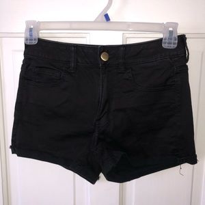 Black high waisted American Eagle shorts.